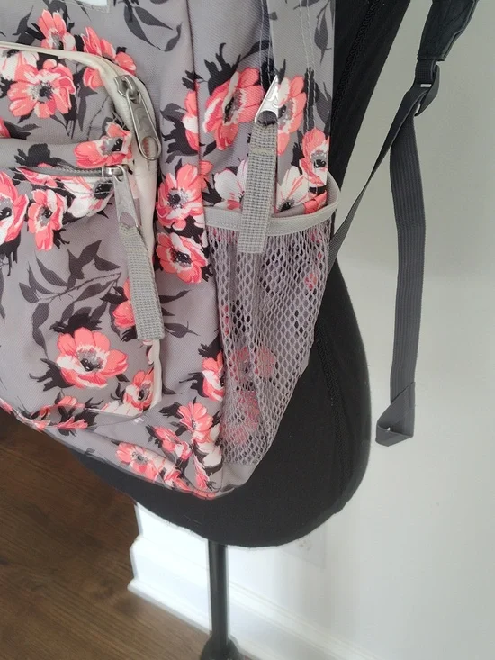 JanSport THE DIGIBREAK Coral Sparkle Pretty Posey Backpack - Picture 6 of 16